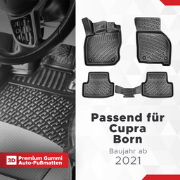 3D Auto Fussmatten Set passend für Cupra Born Baujahr ab 2021 thumbnail